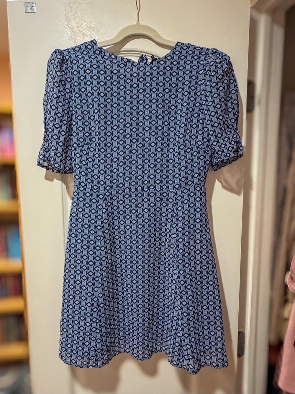o.p.t Blue Geometric Print Mini Women’s Dress
